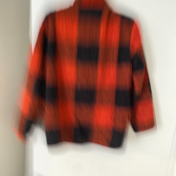 Plaid Print Quarter Zip Teddy Casual Long Sleeve - Picture 3 of 3